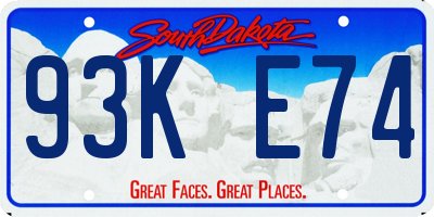 SD license plate 93KE74