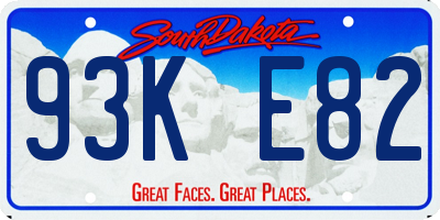 SD license plate 93KE82