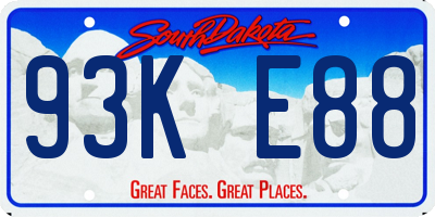 SD license plate 93KE88