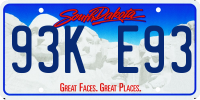 SD license plate 93KE93