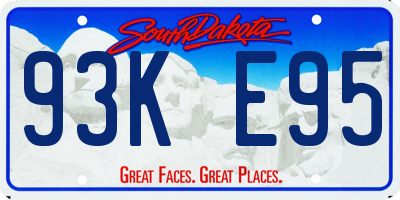 SD license plate 93KE95