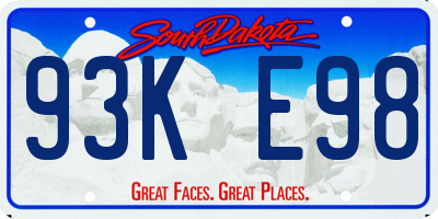 SD license plate 93KE98