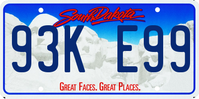 SD license plate 93KE99