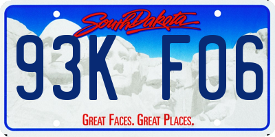 SD license plate 93KF06