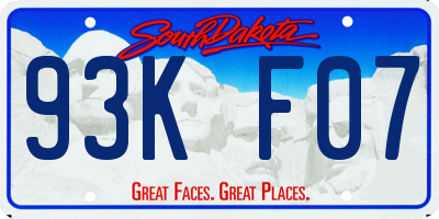 SD license plate 93KF07