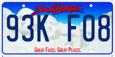 SD license plate 93KF08