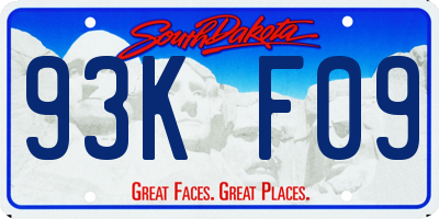 SD license plate 93KF09