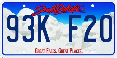 SD license plate 93KF20