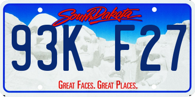 SD license plate 93KF27