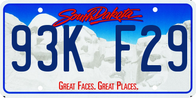 SD license plate 93KF29