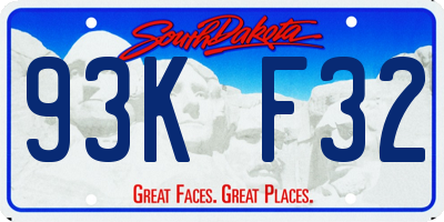SD license plate 93KF32