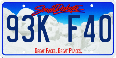 SD license plate 93KF40