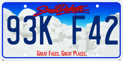 SD license plate 93KF42