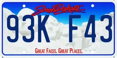 SD license plate 93KF43