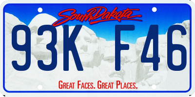 SD license plate 93KF46