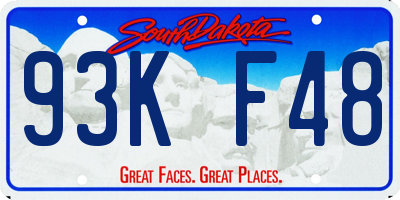 SD license plate 93KF48