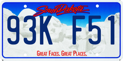 SD license plate 93KF51