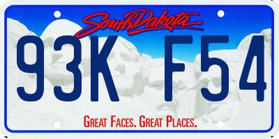 SD license plate 93KF54