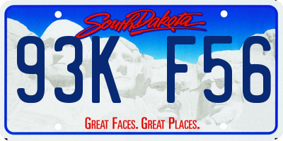 SD license plate 93KF56