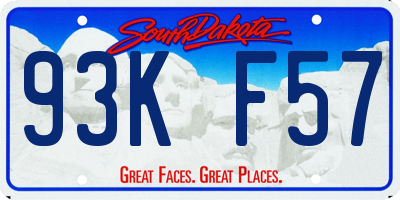 SD license plate 93KF57