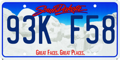 SD license plate 93KF58