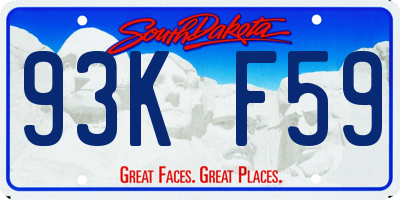 SD license plate 93KF59