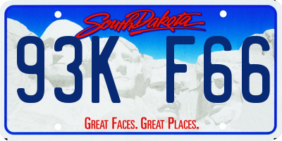 SD license plate 93KF66