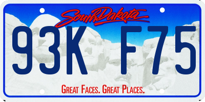 SD license plate 93KF75