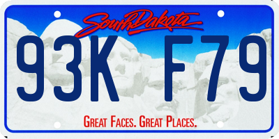 SD license plate 93KF79