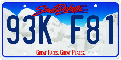 SD license plate 93KF81
