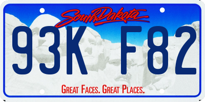 SD license plate 93KF82