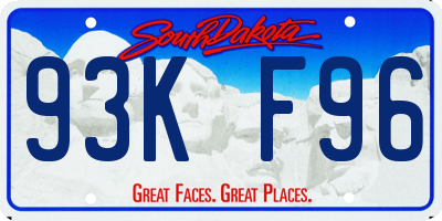 SD license plate 93KF96