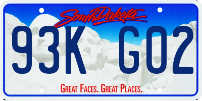 SD license plate 93KG02