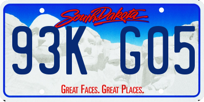 SD license plate 93KG05