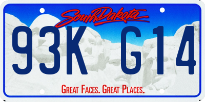 SD license plate 93KG14