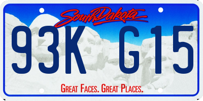 SD license plate 93KG15