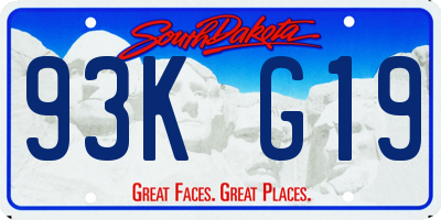 SD license plate 93KG19