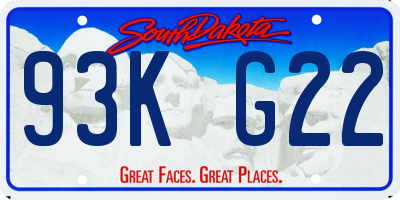 SD license plate 93KG22