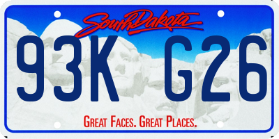 SD license plate 93KG26