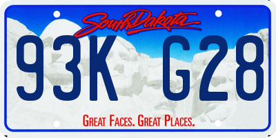 SD license plate 93KG28