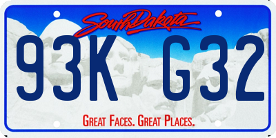 SD license plate 93KG32