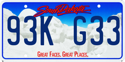 SD license plate 93KG33