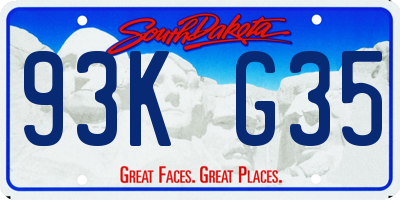 SD license plate 93KG35