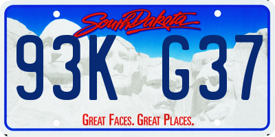 SD license plate 93KG37