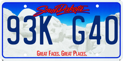 SD license plate 93KG40