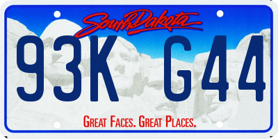 SD license plate 93KG44