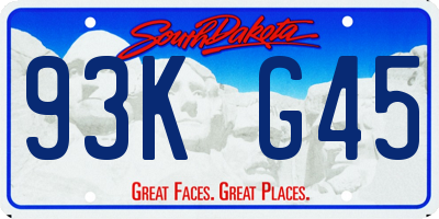 SD license plate 93KG45