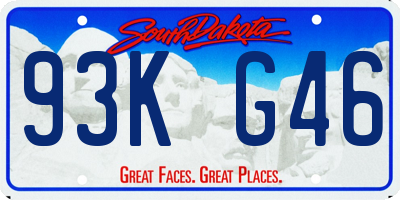 SD license plate 93KG46