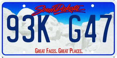 SD license plate 93KG47