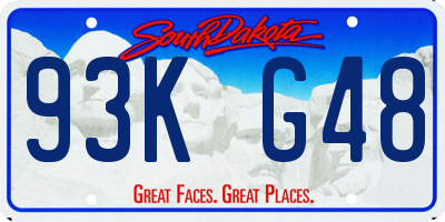 SD license plate 93KG48